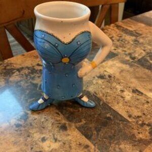 LYNDA CORNEILLE - Blue Sky 3 Legged Woman Dress 2009 Ceramic Coffee MUG